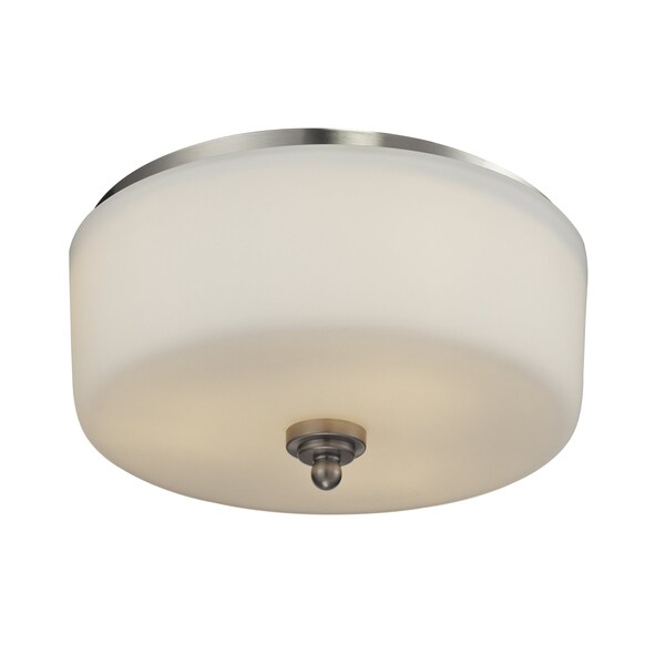 Z-Lite Cardinal 3 Light Flush Mount, Brushed Nickel & Matte Opal 434-F3-BN - main